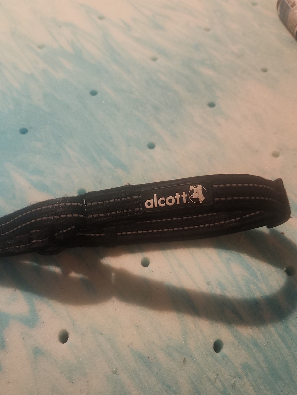 Alcott Black Padded Dog Collae with Logo Sz Large